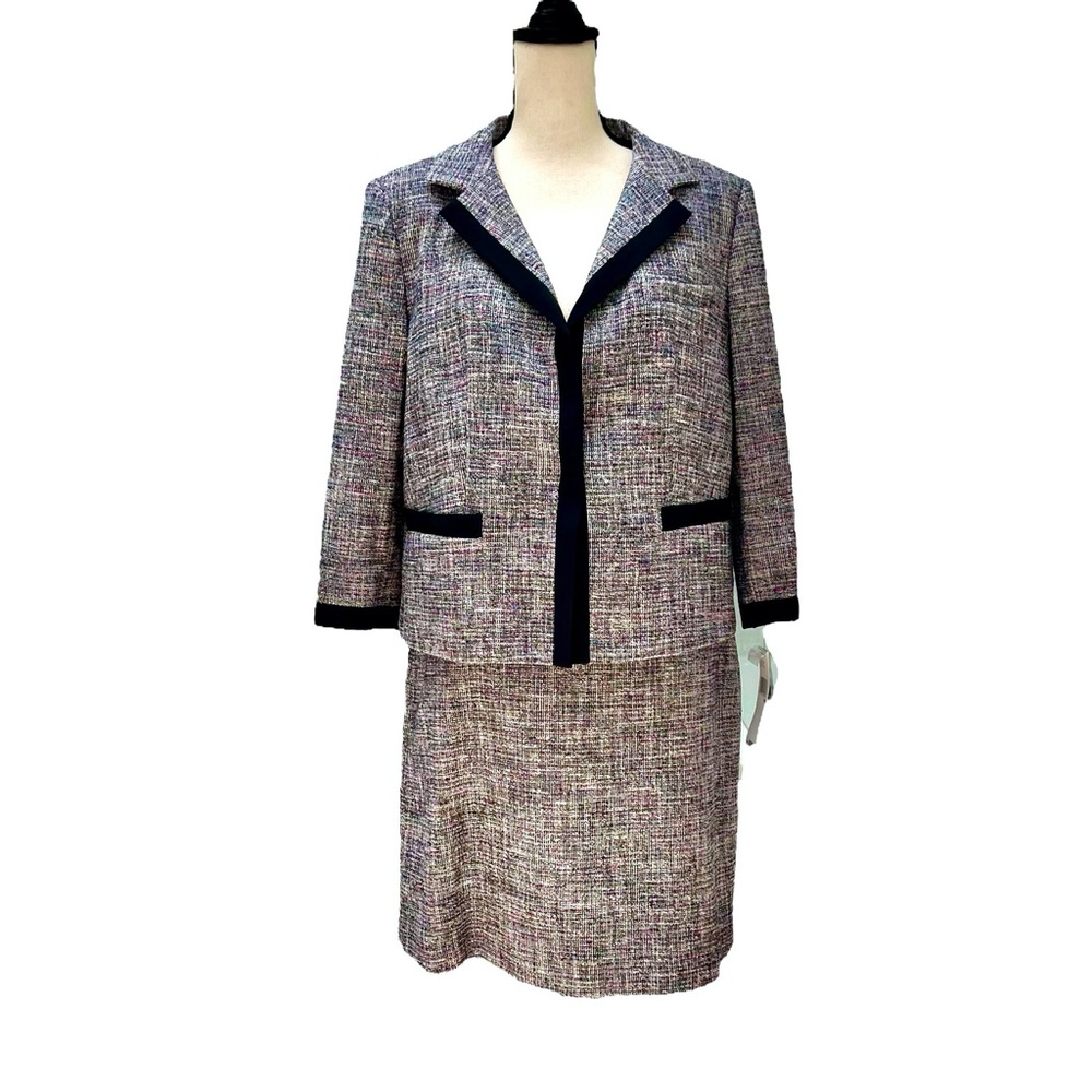 DKNY MULTICOLOR TWEED MINI SUIT SKIRT